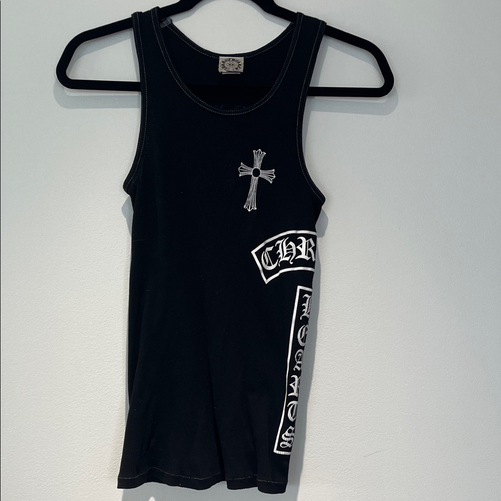 Chrome Hearts Black Ribbed Tank